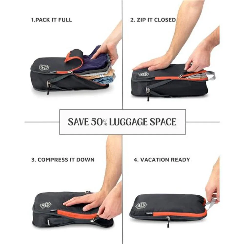 Large Compression Packing Cubes for Travel-Packing Cube Luggage Organizers